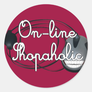 On-Line Shopaholt Runt Klistermärke