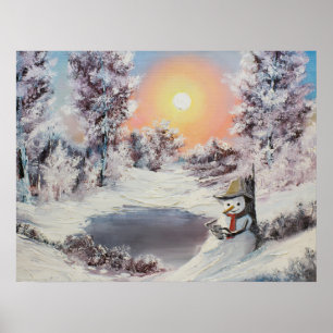 On-line snögubbe poster
