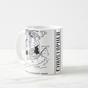 Ön. Måltid är Fish a la Coconut. Kaffemugg
