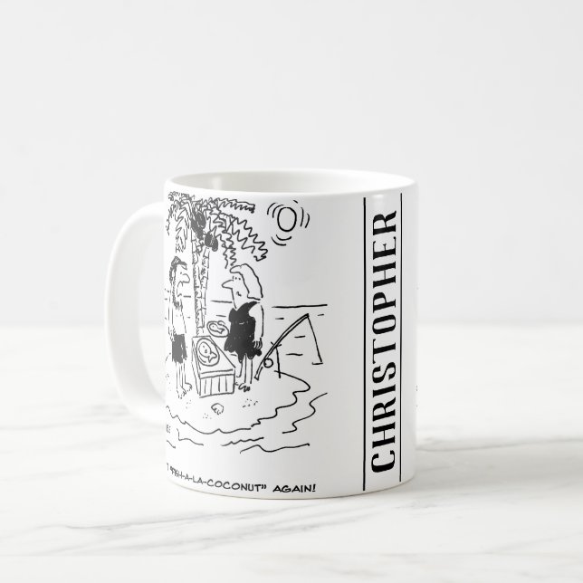 Ön. Måltid är Fish a la Coconut. Kaffemugg (Framsida vänster)