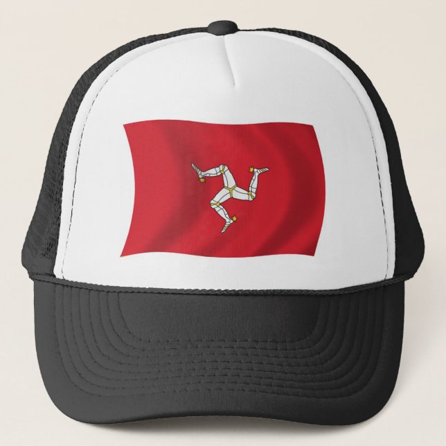 Ön Man Flagga Hatt Truckerkeps (Framsida)