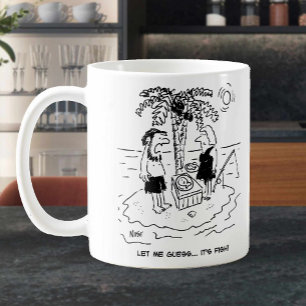 Ön. Mat är fisk. Kaffemugg