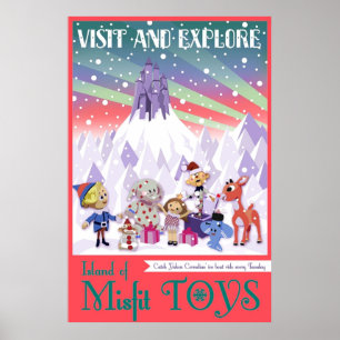 ön Misfit Leksak Rudolph Vintage Stil Trav Poster