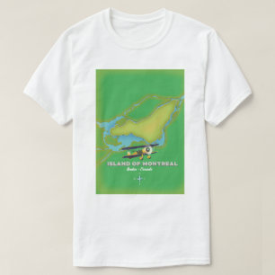 ön Montreal Canada karta T Shirt
