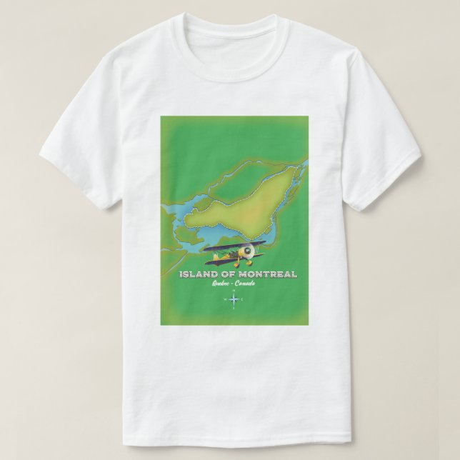 ön Montreal Canada karta T Shirt (Design framsida)