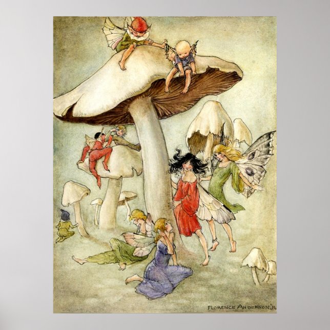 'on Mushroom Backe' - Skriv ut Poster (Framsidan)