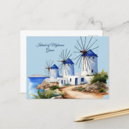 ön Mykonos, Grekland Vykort
