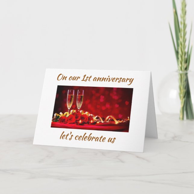 ON *OUR1st ANNIVERSARY* CELEBRATE *US* CARD Kort (Framsida)
