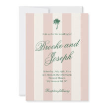 Ön Palm Stripe Cabana Beach Retro rosa bröllop