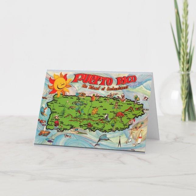 Ön Puerto Rico Välkomstkort Kort (Framsida)
