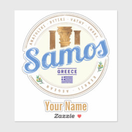 Ön Samos i Grekland, återresa till vintage Klistermärken