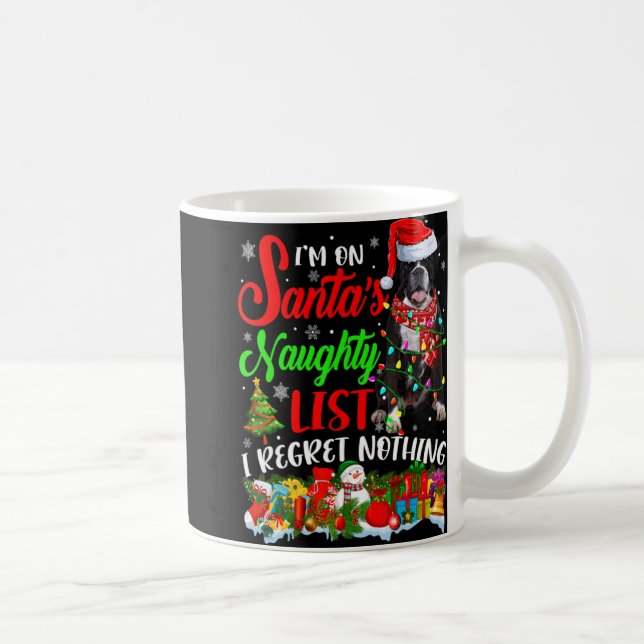 On Santas Naughty List Xmas Boxer  Kaffemugg (Höger)