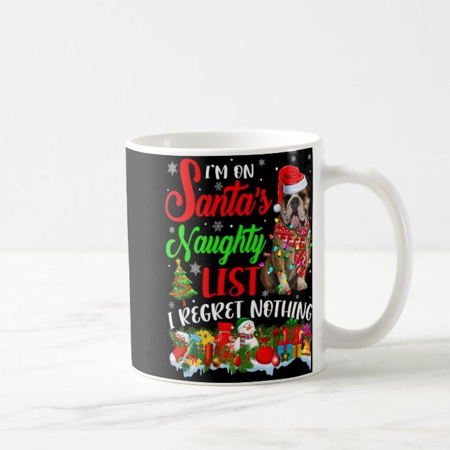 On Santas Naughty List Xmas English Bulldog  Kaffemugg (Höger)