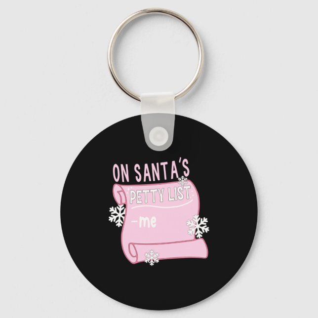On Santa's Petty List Me Santa Christmas Design Lo Nyckelring (Framsida)