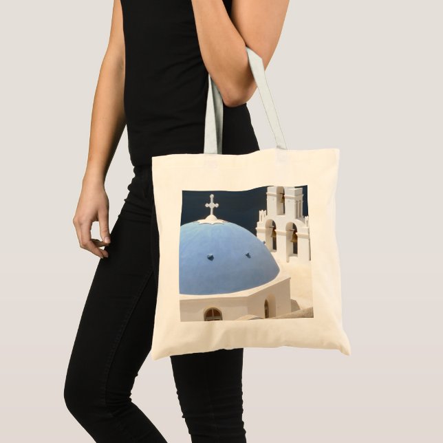 ön Santorini Greece Tote Bag Tygkasse (Framsida (produkt))