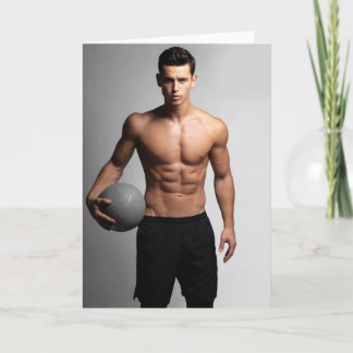 On The Ball Hot Guy Greetings Card Kort
