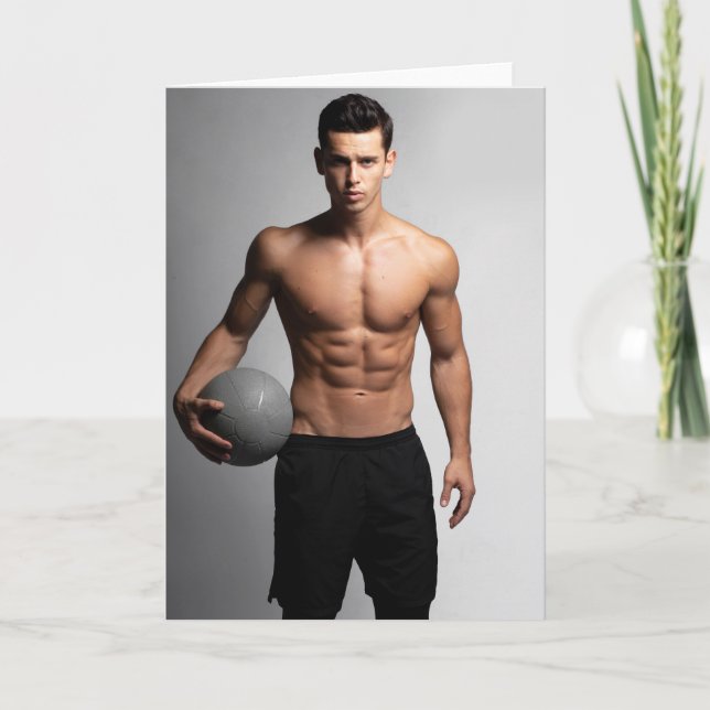 On The Ball Hot Guy Greetings Card Kort (Framsida)