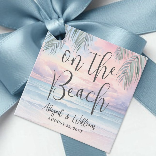 On The Beach Wedding Gåvor Etiketter (On The Beach Wedding Favor Tags)