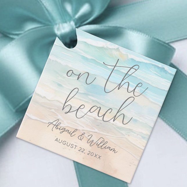 On The Beach Wedding Gåvor Etiketter (On The Beach Wedding Favor Tags)