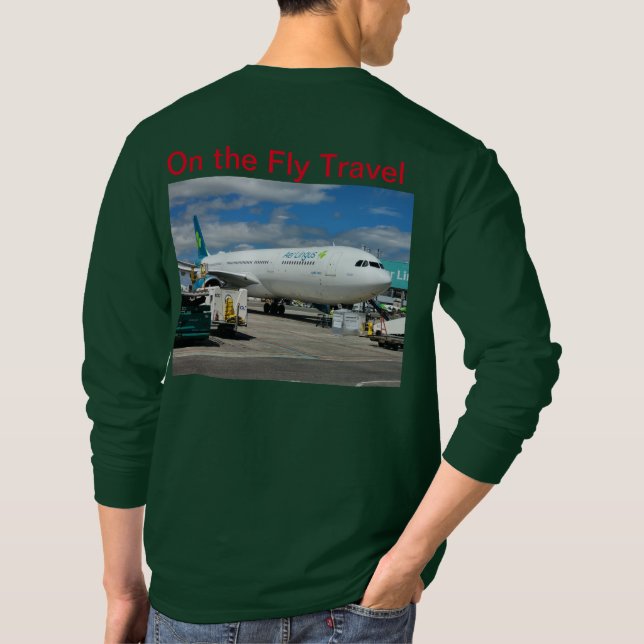 On The Fly Travel Air Lingus Långärmad T Shirt (Baksida)