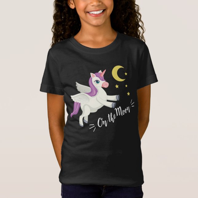 On the Moon - Magisches Einhorn T-Shirt für Träume (Framsida)