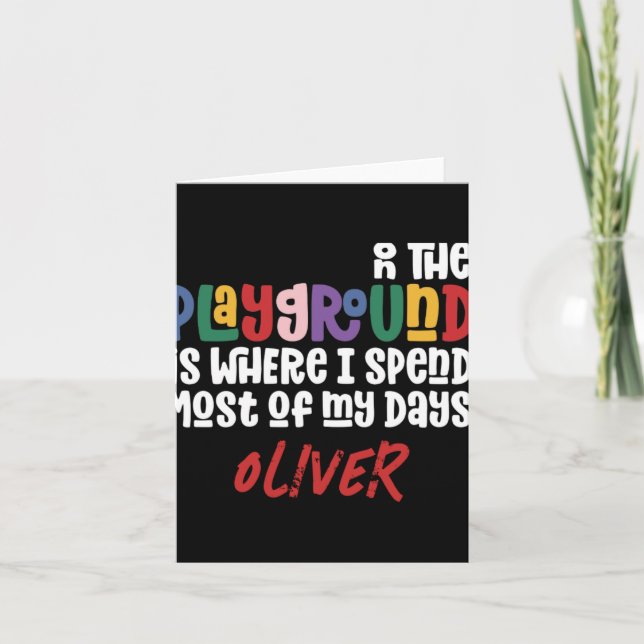 On The Playground Tygraphy Modern Teacher Gift T S Kort (Framsida)