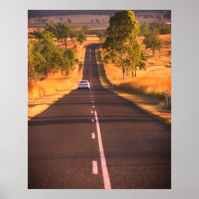 On the Road Again a Long Stretch of Road on a Wall Poster (Framsidan)