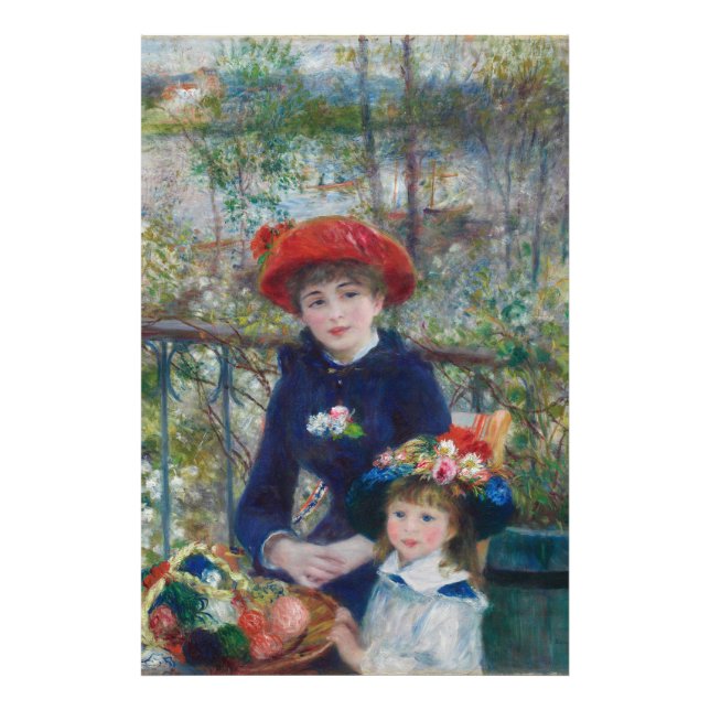 On the Terrace, Impressionist Portrait, Renoir Fototryck (Framsidan)