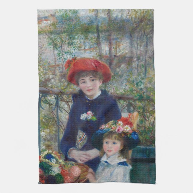 On the Terrace, Impressionist Portrait, Renoir Kökshandduk (Vertikal)