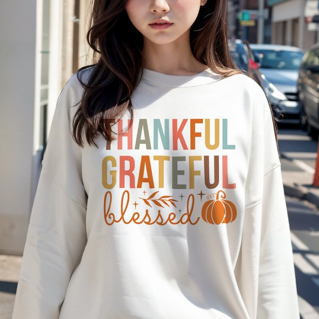 ÖN THEMED THANKFUL GRATEFUL BLESSED PUMPKIN T SHIRT (Skapare uppladdad)