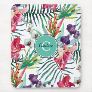 Ön Tropical Mönster med Monogram Musmatta