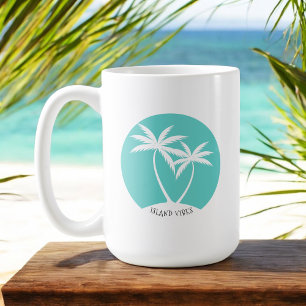 Ön Vibes Coola Tropical Handflatan Kaffemugg