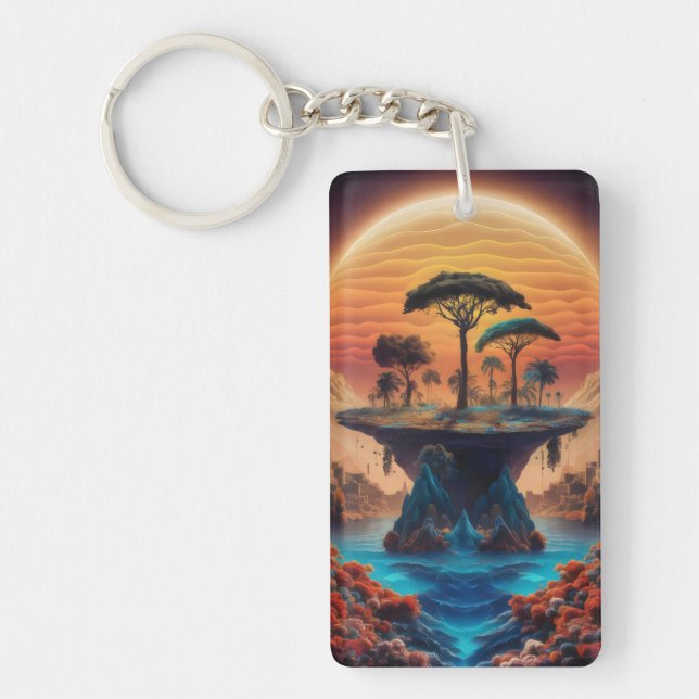 Ön vid solnedgången. (Framsidan)