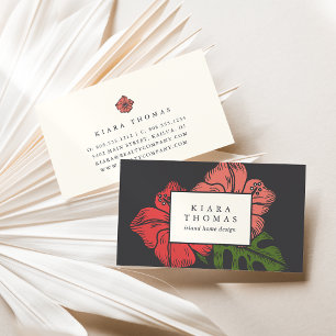Ön Vintage Hibiscus Visitkort