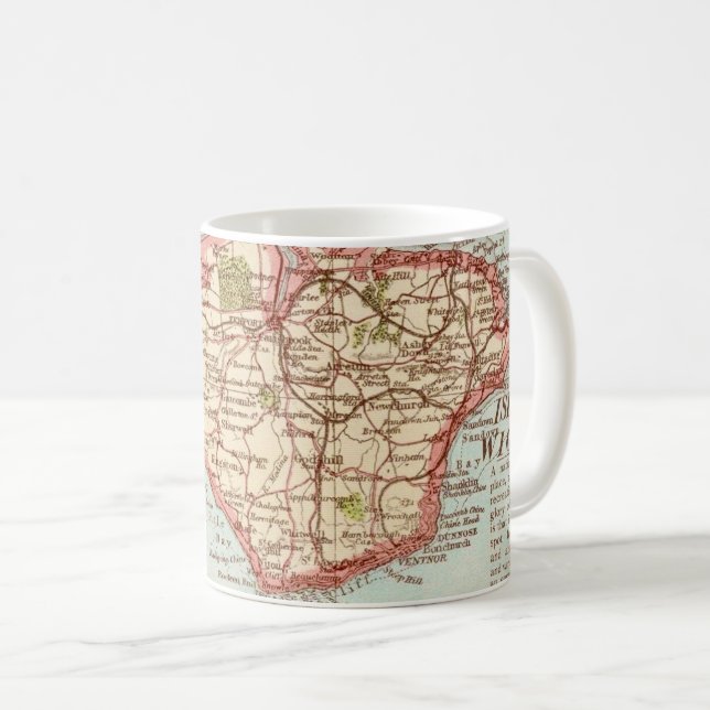 Ön Wight Kartmugg Kaffemugg (Framsida höger)