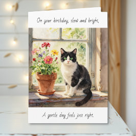 On Your Birthday | Cat Themed Relaxing Day Kort