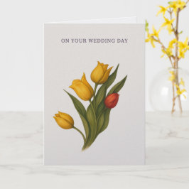 On Your Wedding Day – Luxe Tulip Botanical Card Kort
