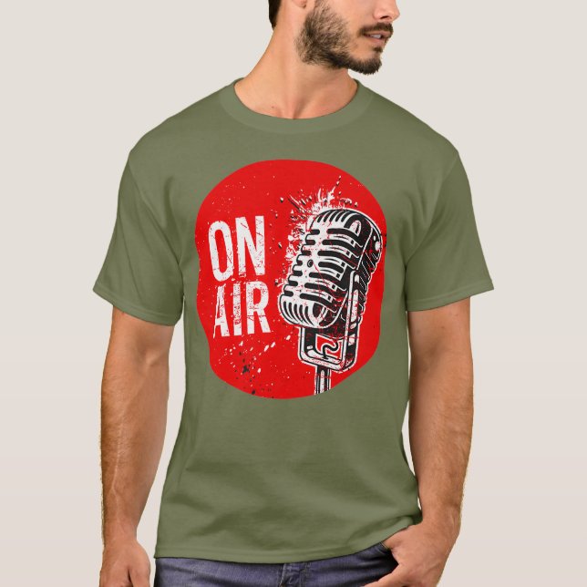 OnAir Radio Podcasting Microphone Podcast Älskare T Shirt (Framsida)