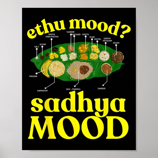 Onam Ethu Mood Sadhya Mood Coola Manar Women Kids Poster (Framsidan)