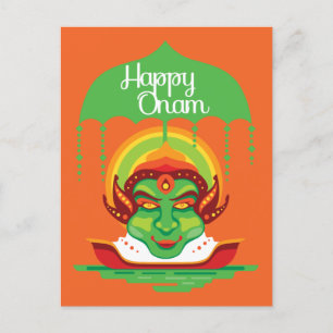 Onam Kathakali Ansikte Inbjudan Vykort