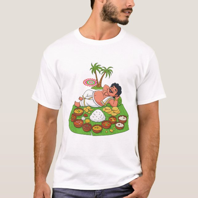 Onam Sadhya Coma | Funny Kerala Foodie T Shirt (Framsida)