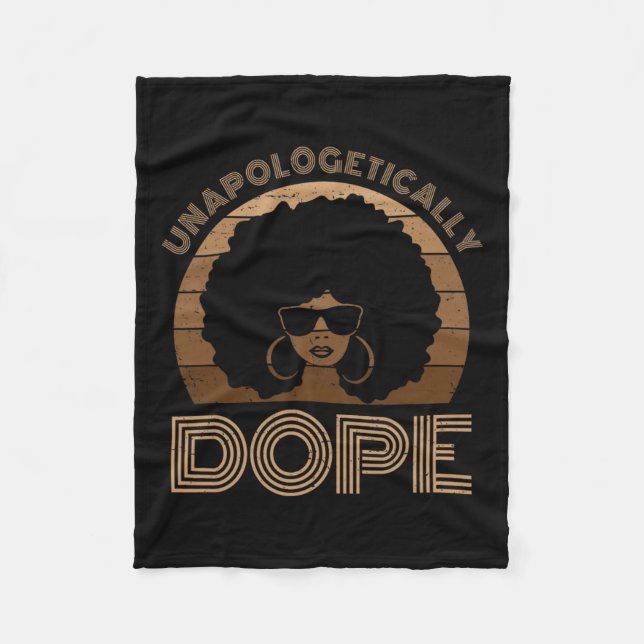 Onapologetiskt Drug Melanin Afro Queen Black Hans Fleecefilt (Framsidan)