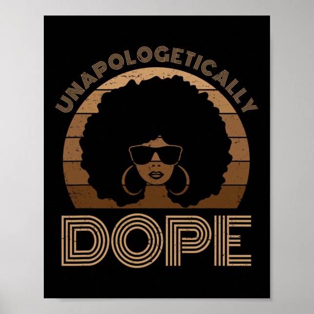 Onapologetiskt Drug Melanin Afro Queen Black Hans Poster (Framsidan)
