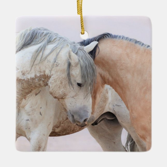 Onaqui Vild Horses Glass Ornament (Framsida)
