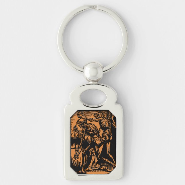 Onärliggande ohyggligheter efter döda gruvarbetare rektangulärt silverfärgad nyckelring (Framsidan)