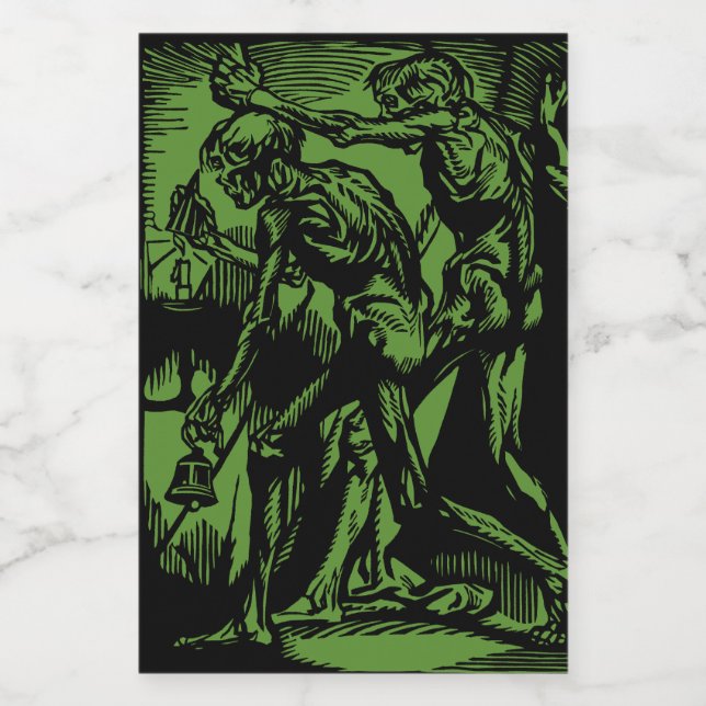 Onärliggande ohyggligheter efter döda gruvarbetare vinetikett (Enkel etikett)