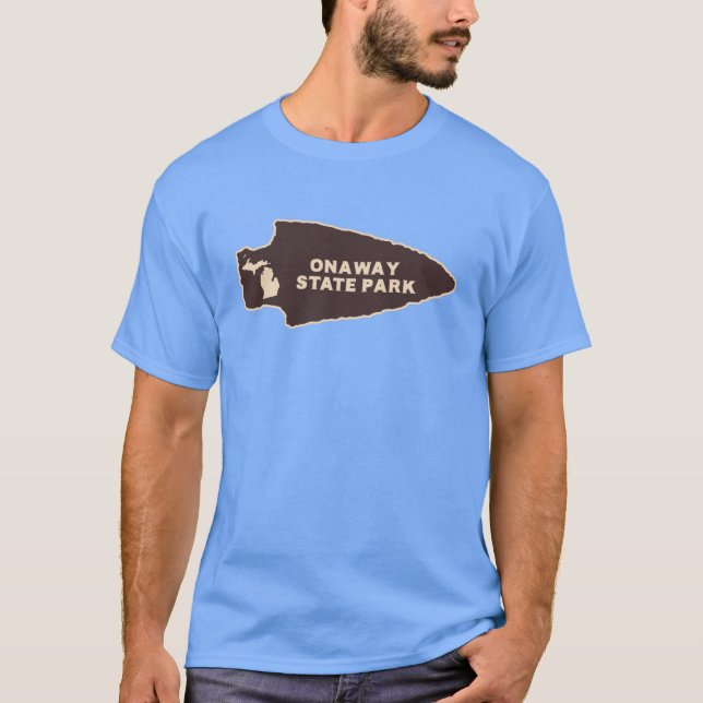 Onaway State Park Michigan MI Rustik Arrowhead T Shirt (Framsida)