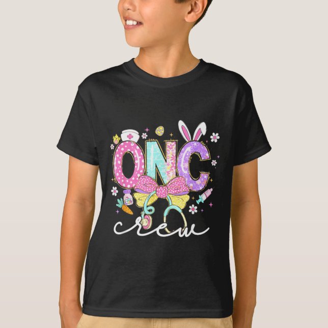 ONC Onkologi Sjuksköterska Kaninöron Påsk Cancer T Shirt (Framsida)