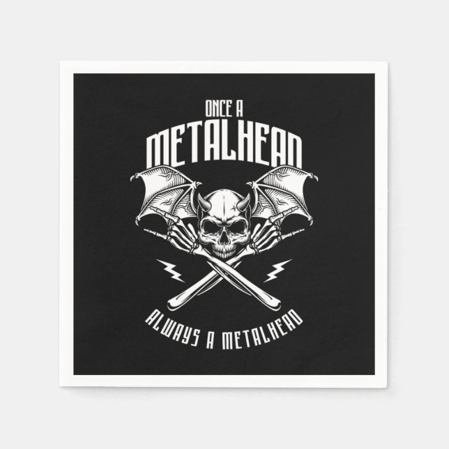 Once A Metalhead Always A Metalhead Devil Gift Pappersservett (Framsidan)
