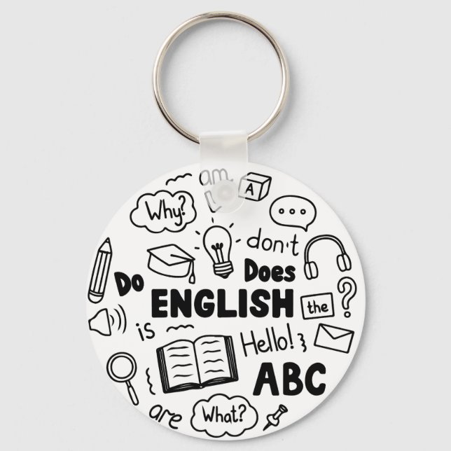 Once in a Blue Moon Idiom Design English Learning Nyckelring (Framsida)